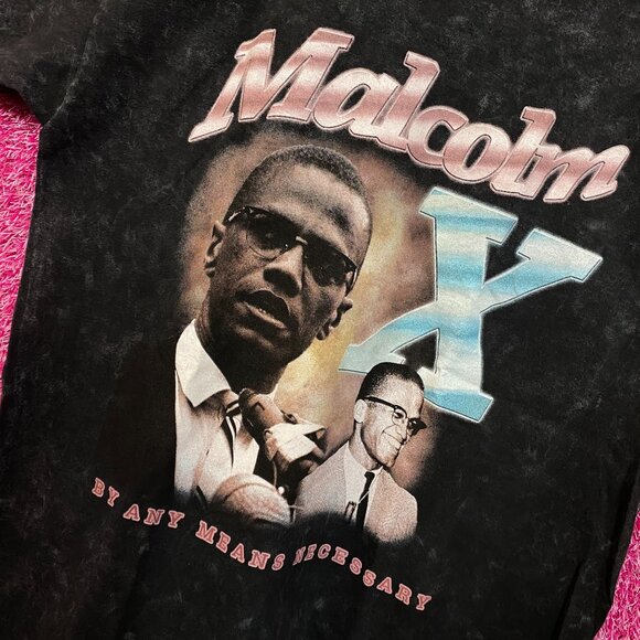 Malcom X By Any Means Necessary American Legend Tee L - Picture 4 of 4